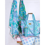 Oversized Pool/Beach Towel, 40 x 70, Large Terry Cloth Towel for Adults, Blue Caning
