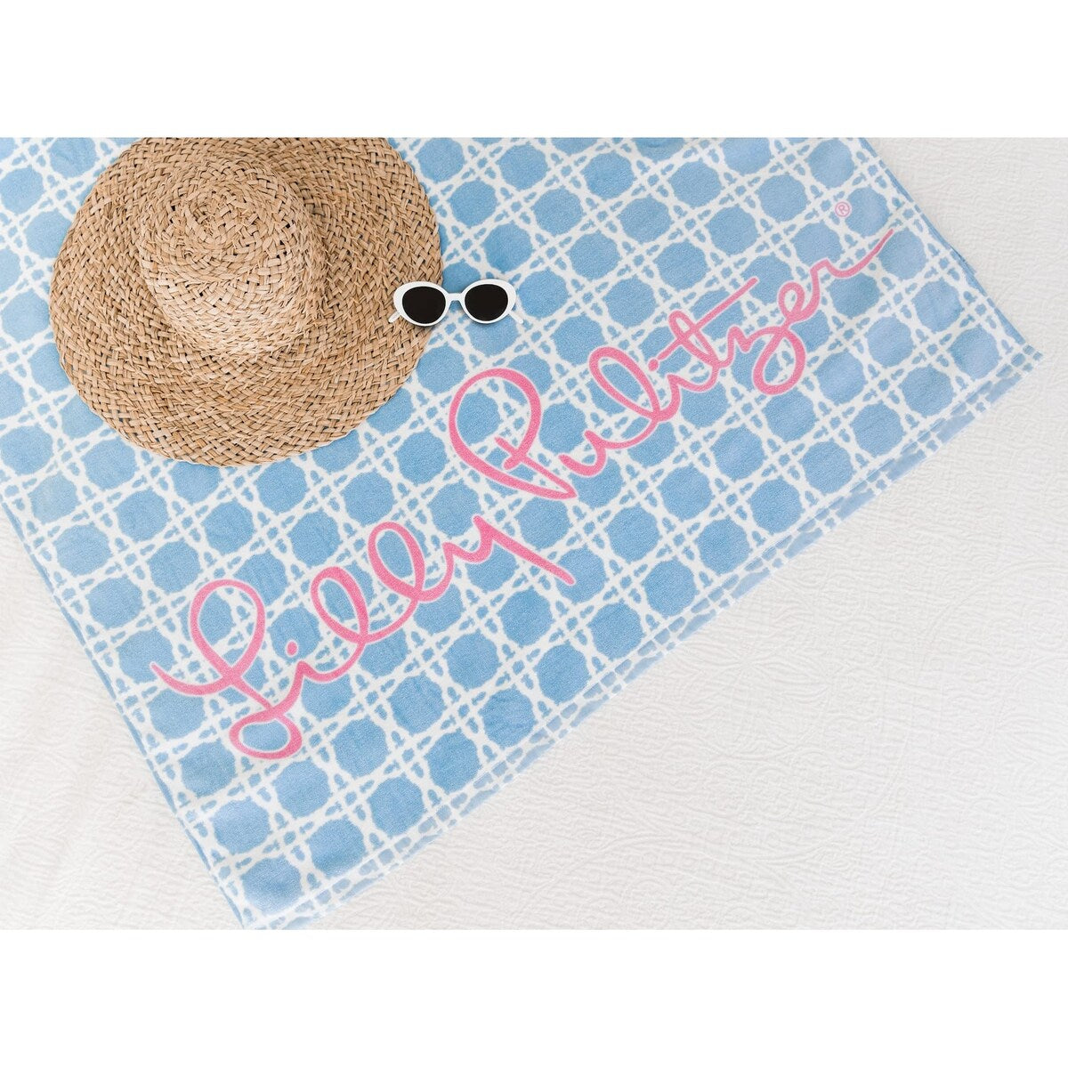 Oversized Pool/Beach Towel, 40 x 70, Large Terry Cloth Towel for Adults, Blue Caning