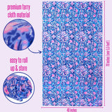 Oversized Pool/Beach Towel, 40 x 70, Large Terry Cloth Towel for Adults, Blue Caning
