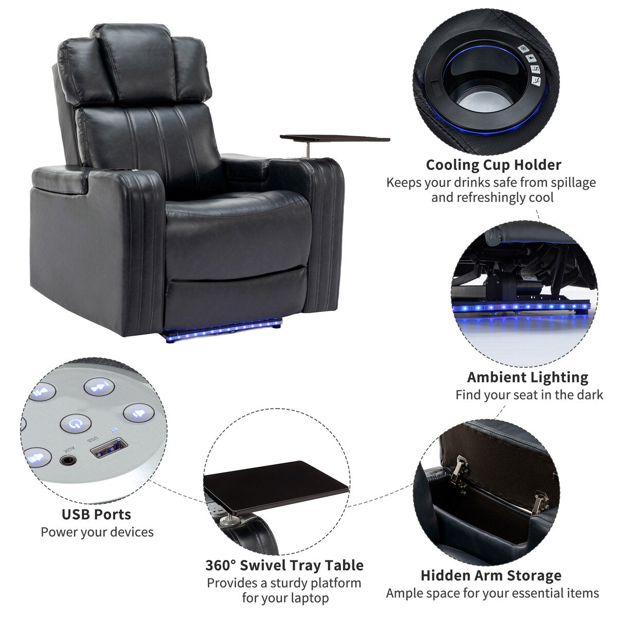 Oversized Recliner Chair Sofa Lift Recliner Chair Home Theater Recliner