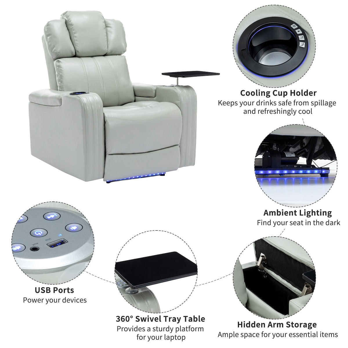 Oversized Recliner Chair Sofa Lift Recliner Chair Home Theater Recliner