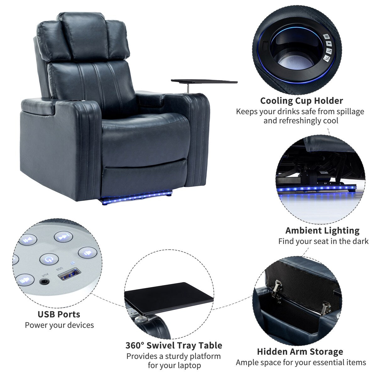 Oversized Recliner Chair Sofa Lift Recliner Chair Home Theater Recliner