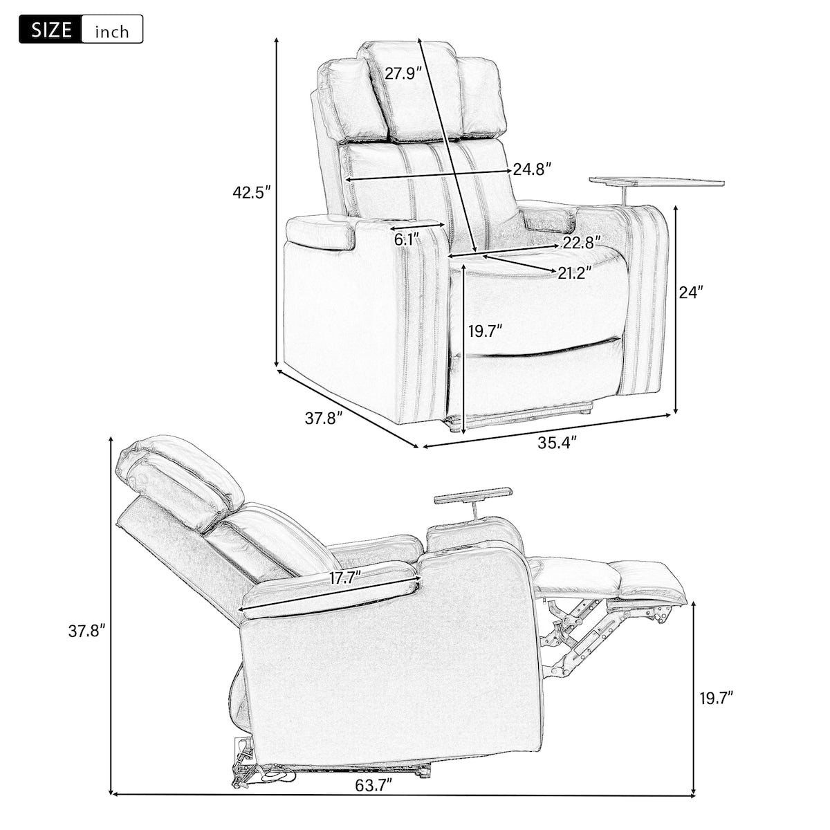 Oversized Recliner Chair Sofa Lift Recliner Chair Home Theater Recliner