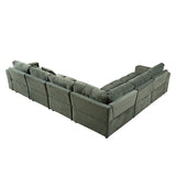 Oversized Sectional Sofa L Shaped Corner Couch Corduroy Upholstery Convertible Sleeper Sofa Couch