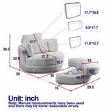 Oversized Swivel Chair with moon storage ottoman