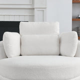 Oversized Swivel Chair with moon storage ottoman