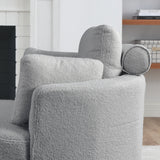 Oversized Swivel Chair with moon storage ottoman