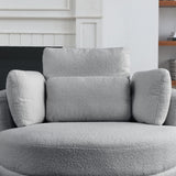 Oversized Swivel Chair with moon storage ottoman
