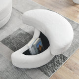 Oversized Swivel Chair with moon storage ottoman