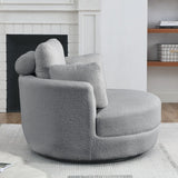 Oversized Swivel Chair with moon storage ottoman