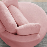 Oversized Swivel Chair with moon storage ottoman