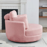 Oversized Swivel Chair with moon storage ottoman