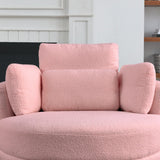Oversized Swivel Chair with moon storage ottoman