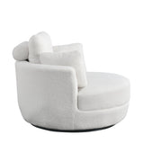 Oversized Swivel Chair with moon storage ottoman