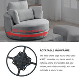 Oversized Swivel Chair with moon storage ottoman