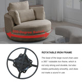 Oversized Swivel Chair with moon storage ottoman