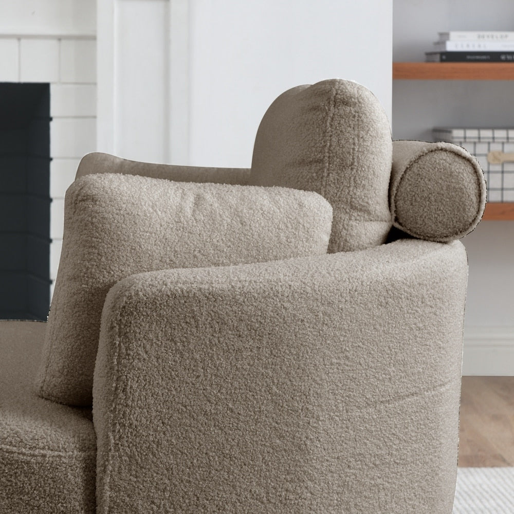 Oversized Swivel Chair with moon storage ottoman