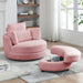 Oversized Swivel Chair with moon storage ottoman
