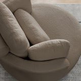 Oversized Swivel Chair with moon storage ottoman