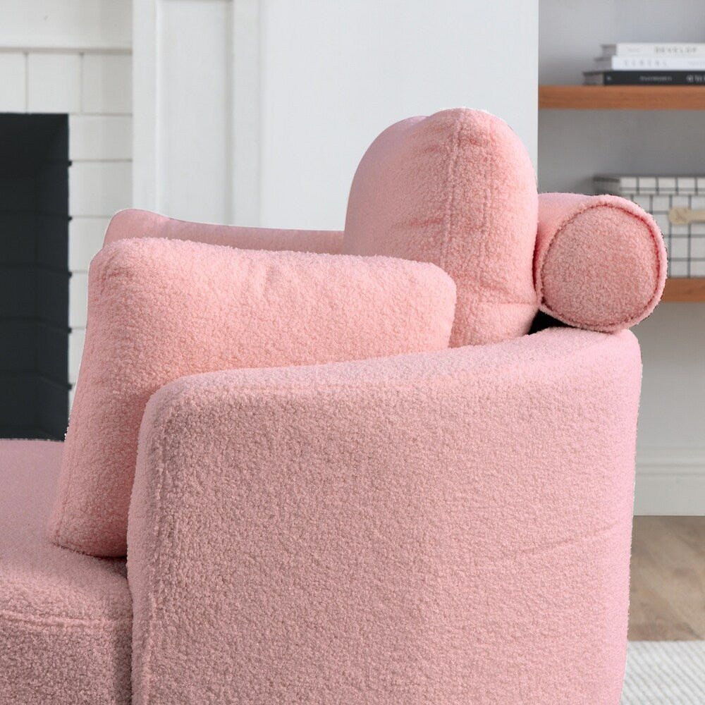 Oversized Swivel Chair with moon storage ottoman