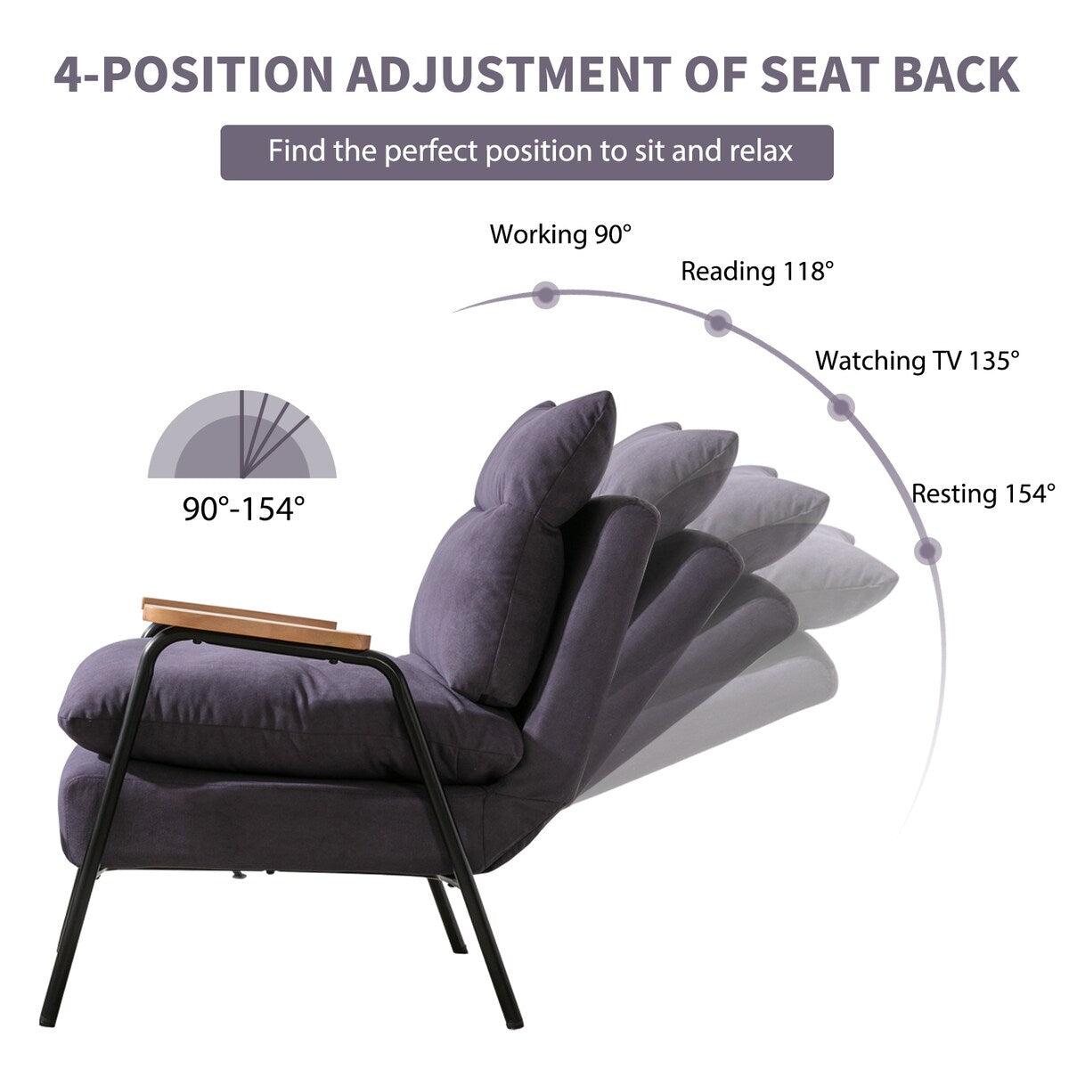 Overstuffed Accent Chair with Ottoman And Metal Legs for Living Room