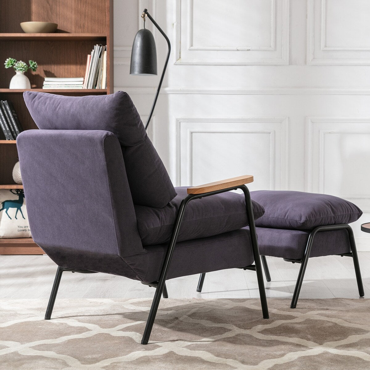 Overstuffed Accent Chair with Ottoman