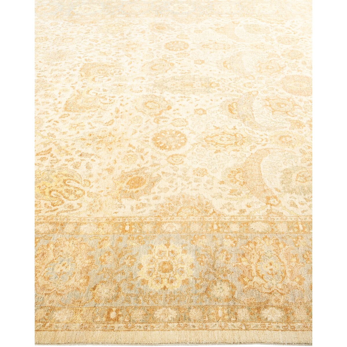 Overton Hand Knotted Wool Vintage Inspired Modern Contemporary Eclectic Ivory Area Rug - 8 x 10