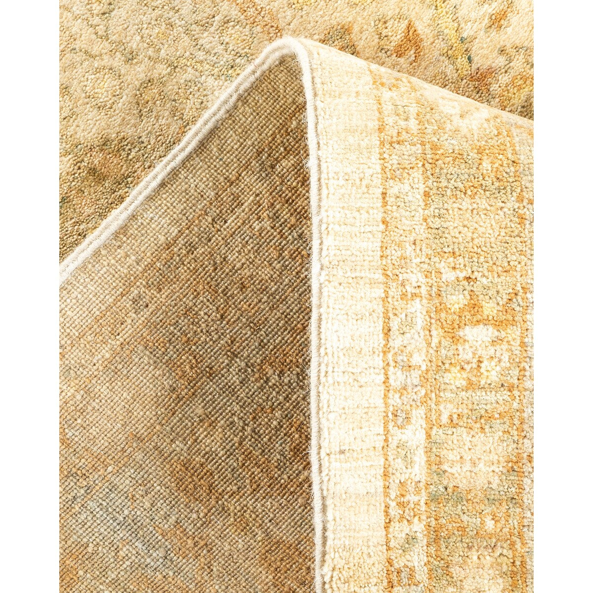Overton Hand Knotted Wool Vintage Inspired Modern Contemporary Eclectic Ivory Area Rug - 8 x 10