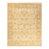 Overton Hand Knotted Wool Vintage Inspired Modern Contemporary Eclectic Ivory Area Rug - 8 x 10