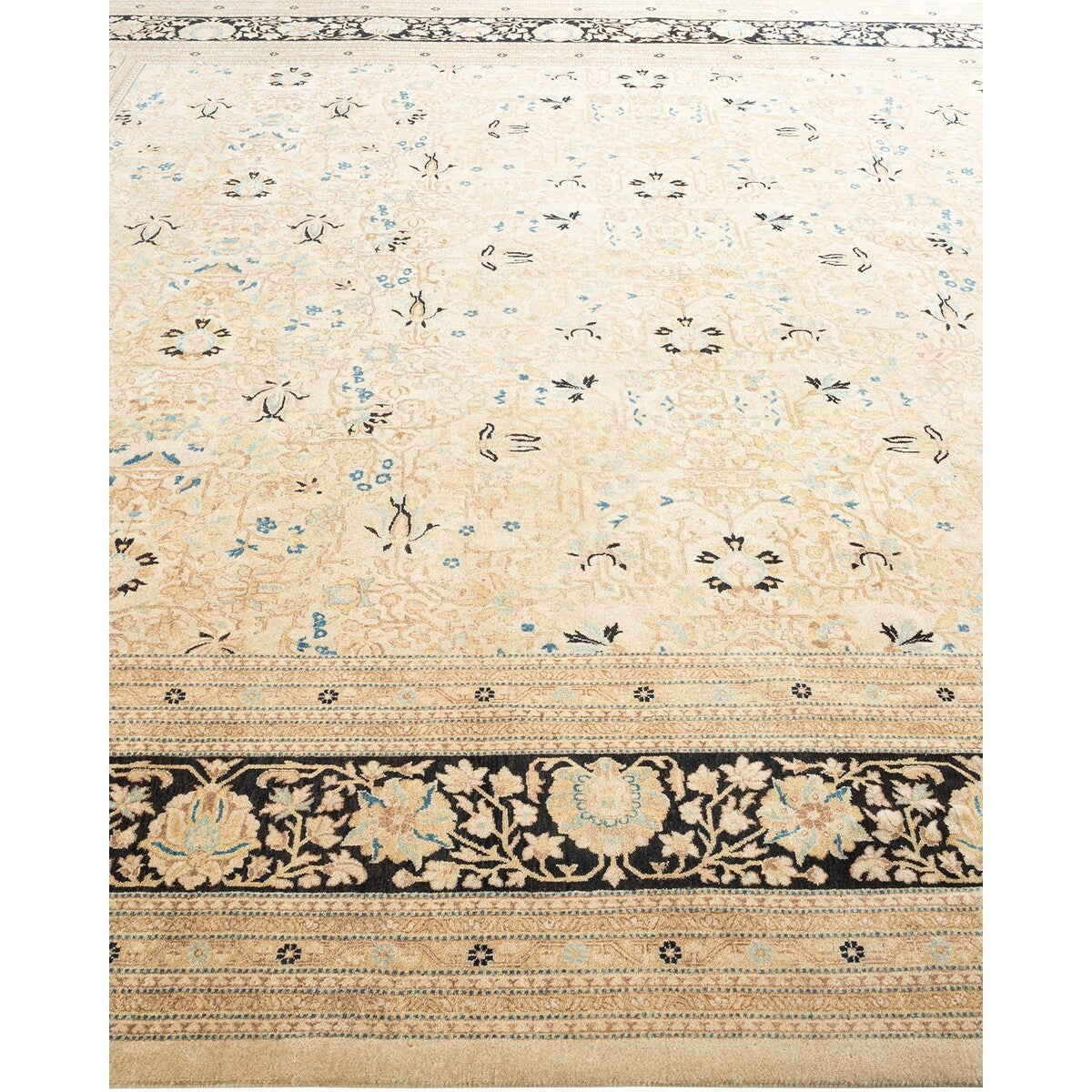 Overton Hand Knotted Wool Traditional Oriental Ivory Area Rug - 8' x 10'