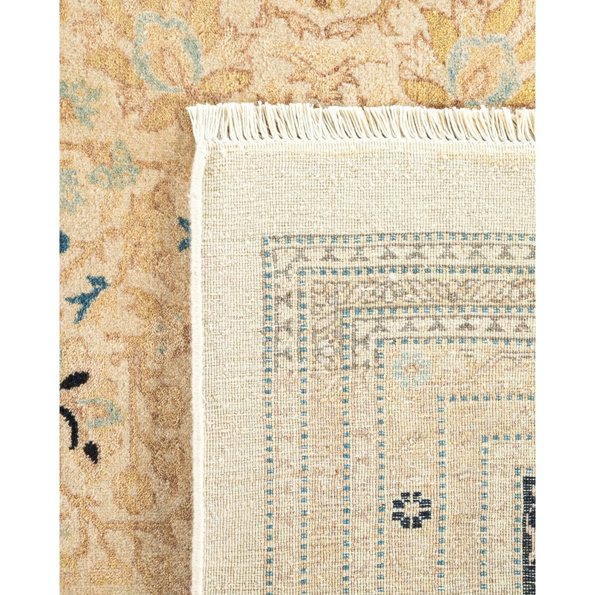Overton Hand Knotted Wool Traditional Oriental Ivory Area Rug - 8' x 10'