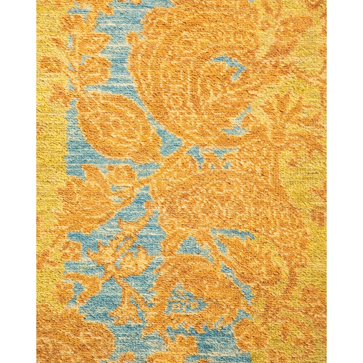 Overton Handknotted Wool Traditional Abstract Green Runner