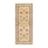 Overton Handknotted Wool Traditional Oriental Beige Runner