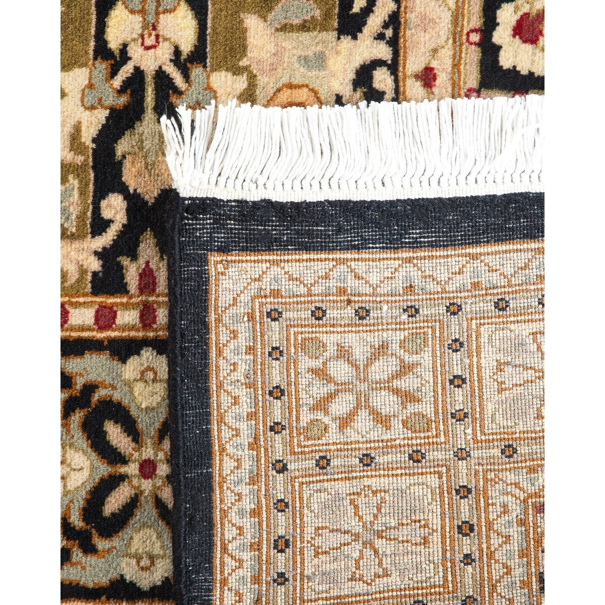Overton Handknotted Wool Traditional Oriental Black Runner