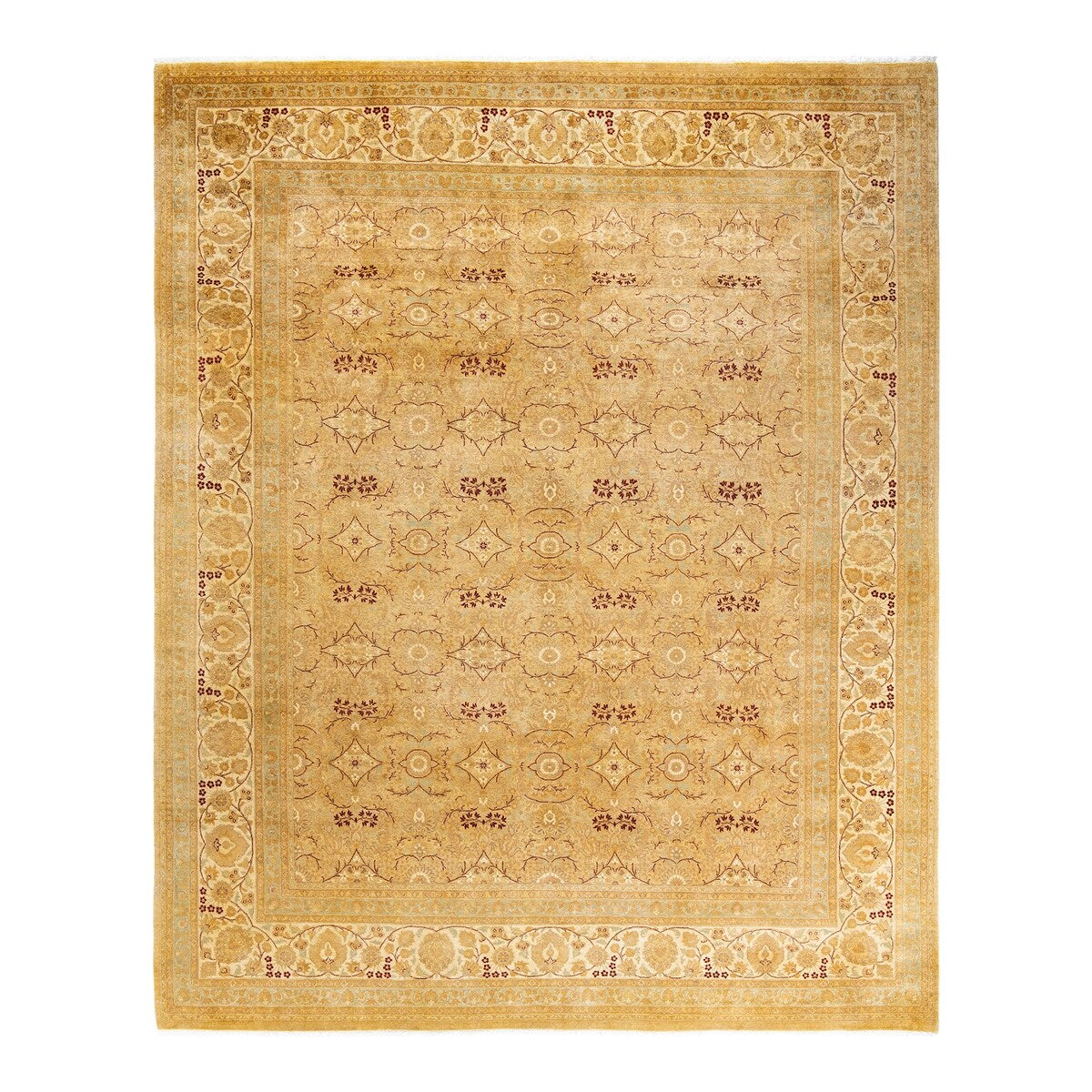 Overton Handknotted Wool Traditional Oriental Ivory Area Rug - 8' x 10'