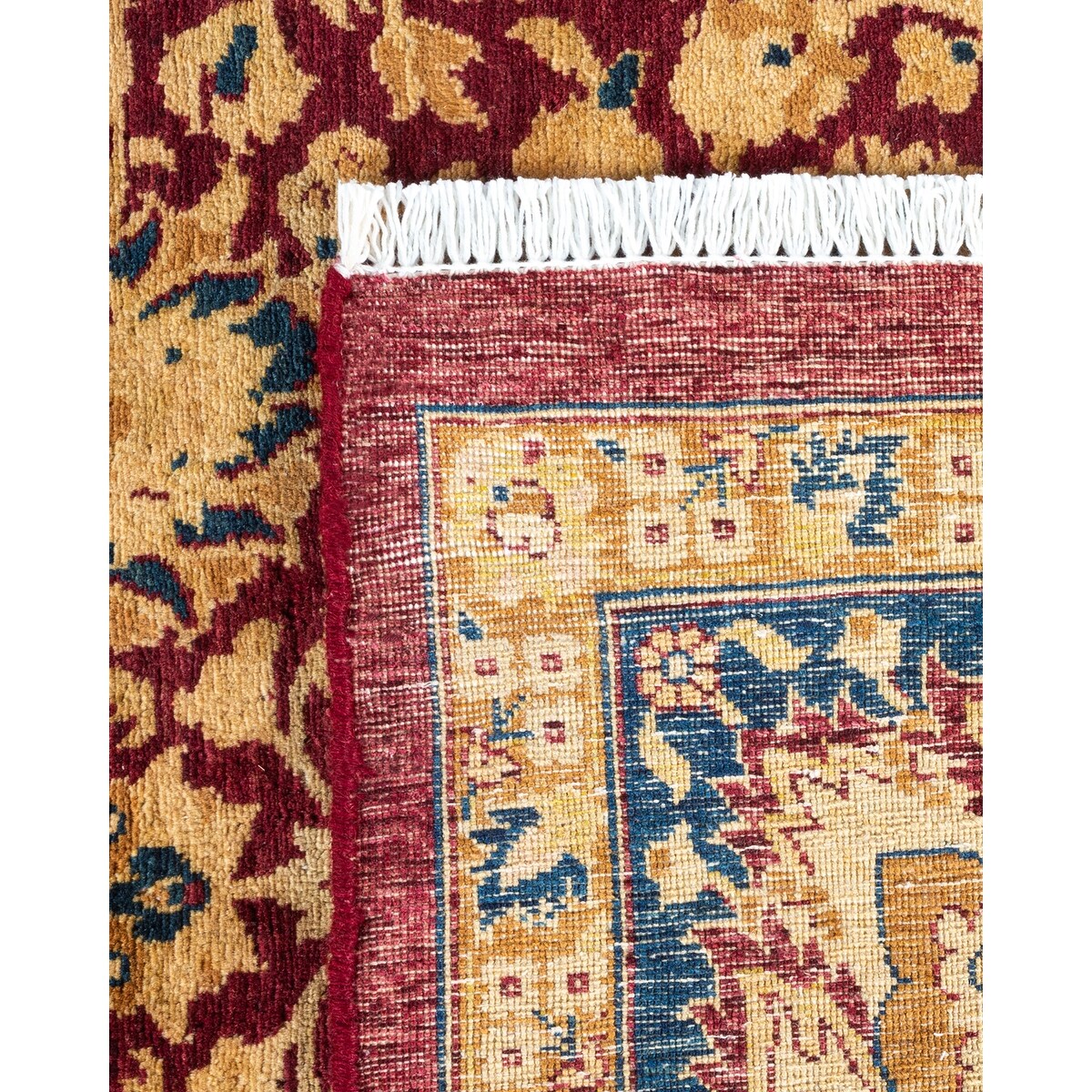 Overton Handknotted Wool Traditional Oriental Red Area Rug - 6' x 9'