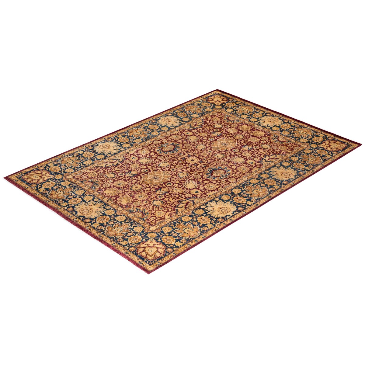 Overton Handknotted Wool Traditional Oriental Red Area Rug - 6' x 9'