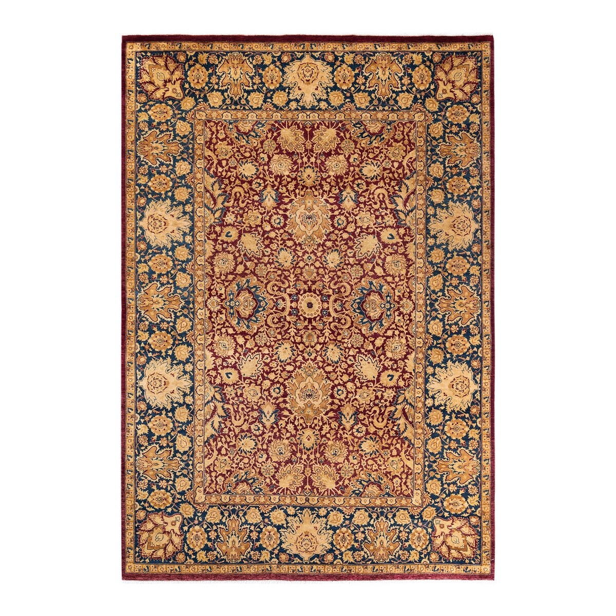 Overton Handknotted Wool Traditional Oriental Red Area Rug - 6' x 9'