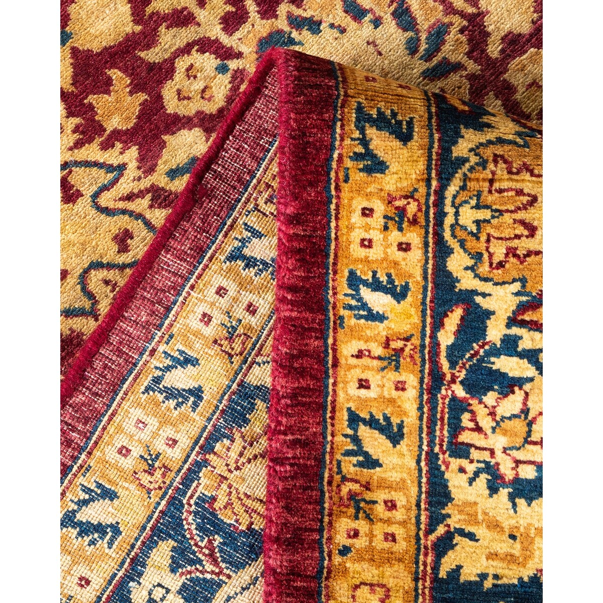 Overton Handknotted Wool Traditional Oriental Red Area Rug - 6' x 9'
