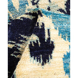 Overton Hand Knotted Wool Vintage Inspired Modern Contemporary Modern Ivory Runner Rug - 2' 7" x 8' 7"