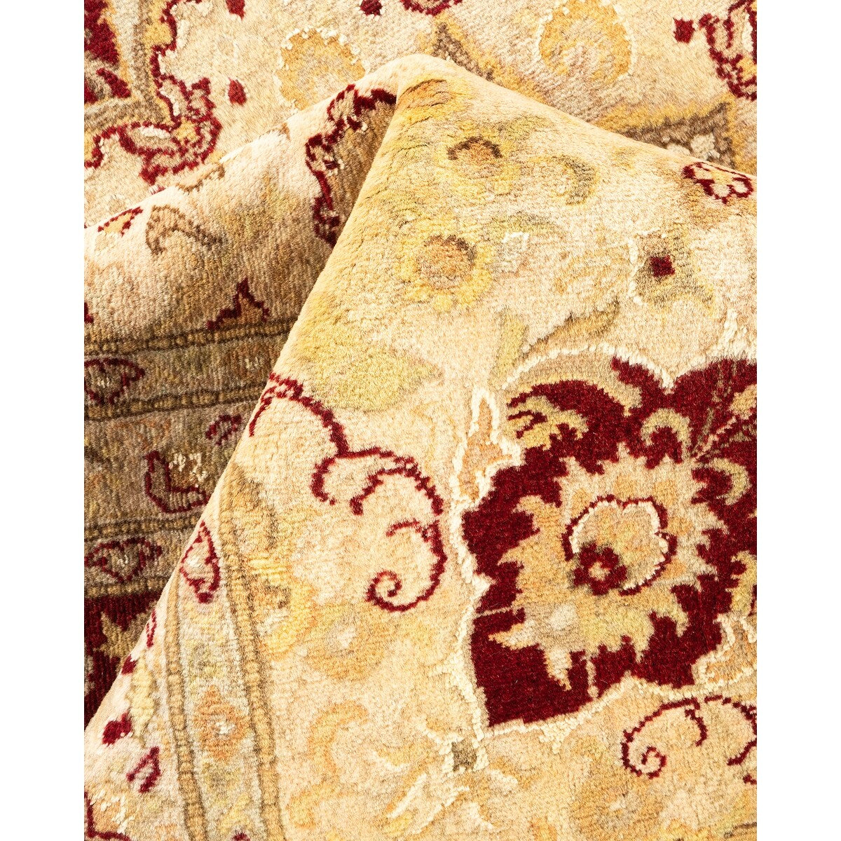Overton Hand Knotted Wool Vintage Inspired Traditional Mogul Ivory Area Rug - 8 x 10