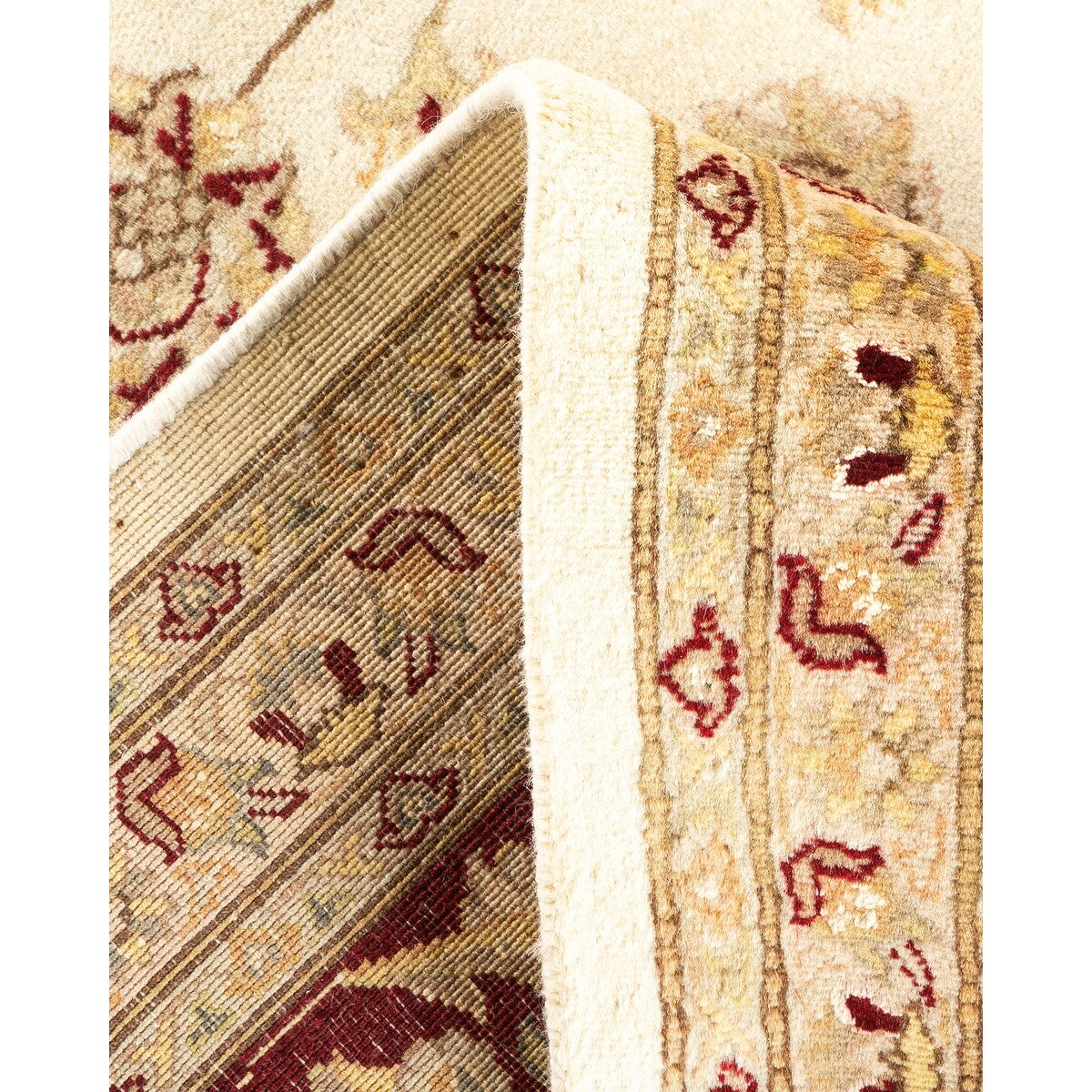 Overton Hand Knotted Wool Vintage Inspired Traditional Mogul Ivory Area Rug - 8 x 10