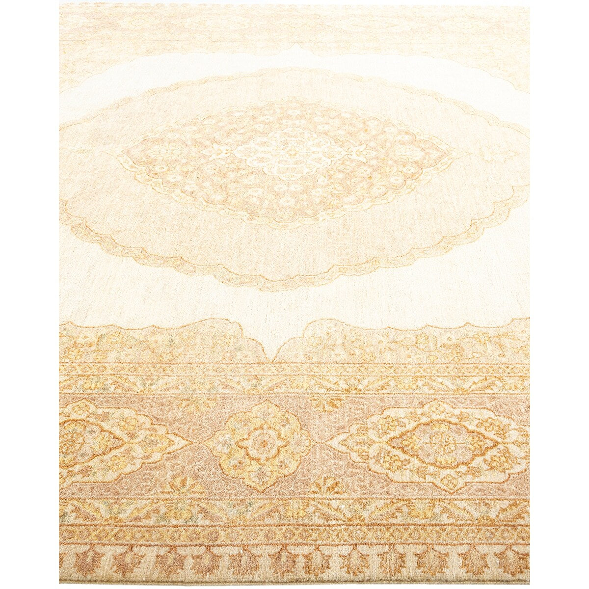 Overton Hand Knotted Wool Vintage Inspired Traditional Mogul Ivory Area Rug - 8 x 10