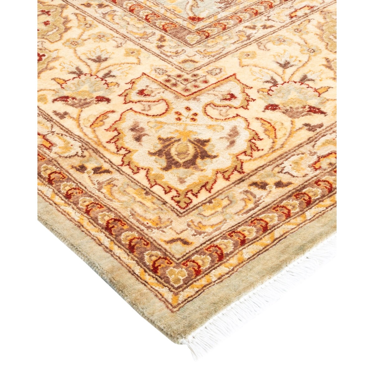 Overton Hand Knotted Wool Vintage Inspired Traditional Mogul Ivory Area Rug - 8 x 10