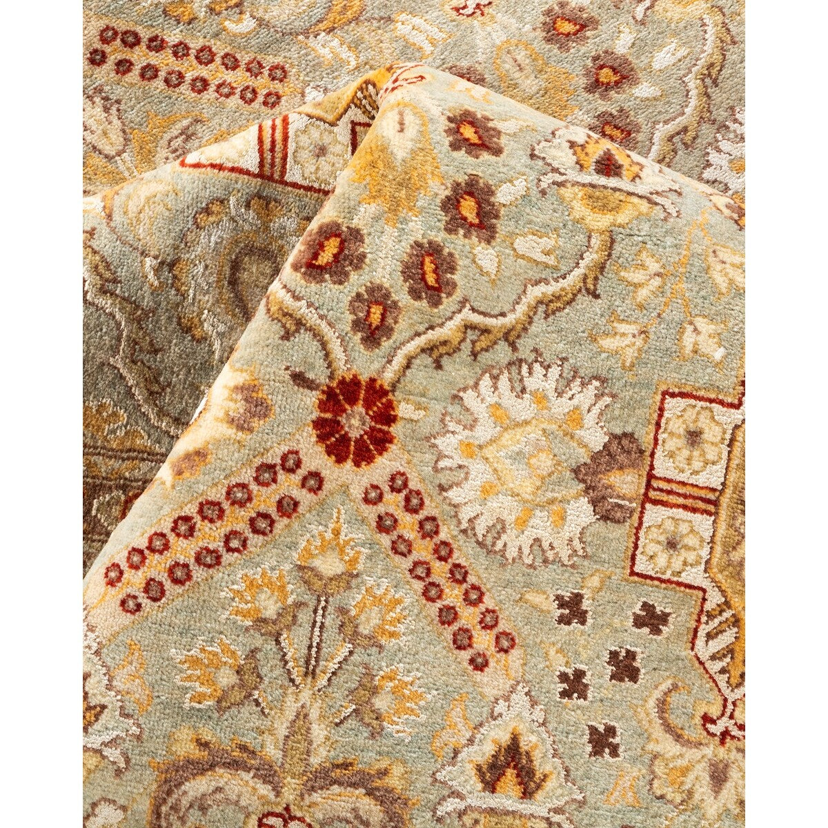 Overton Hand Knotted Wool Vintage Inspired Traditional Mogul Ivory Area Rug - 8 x 10
