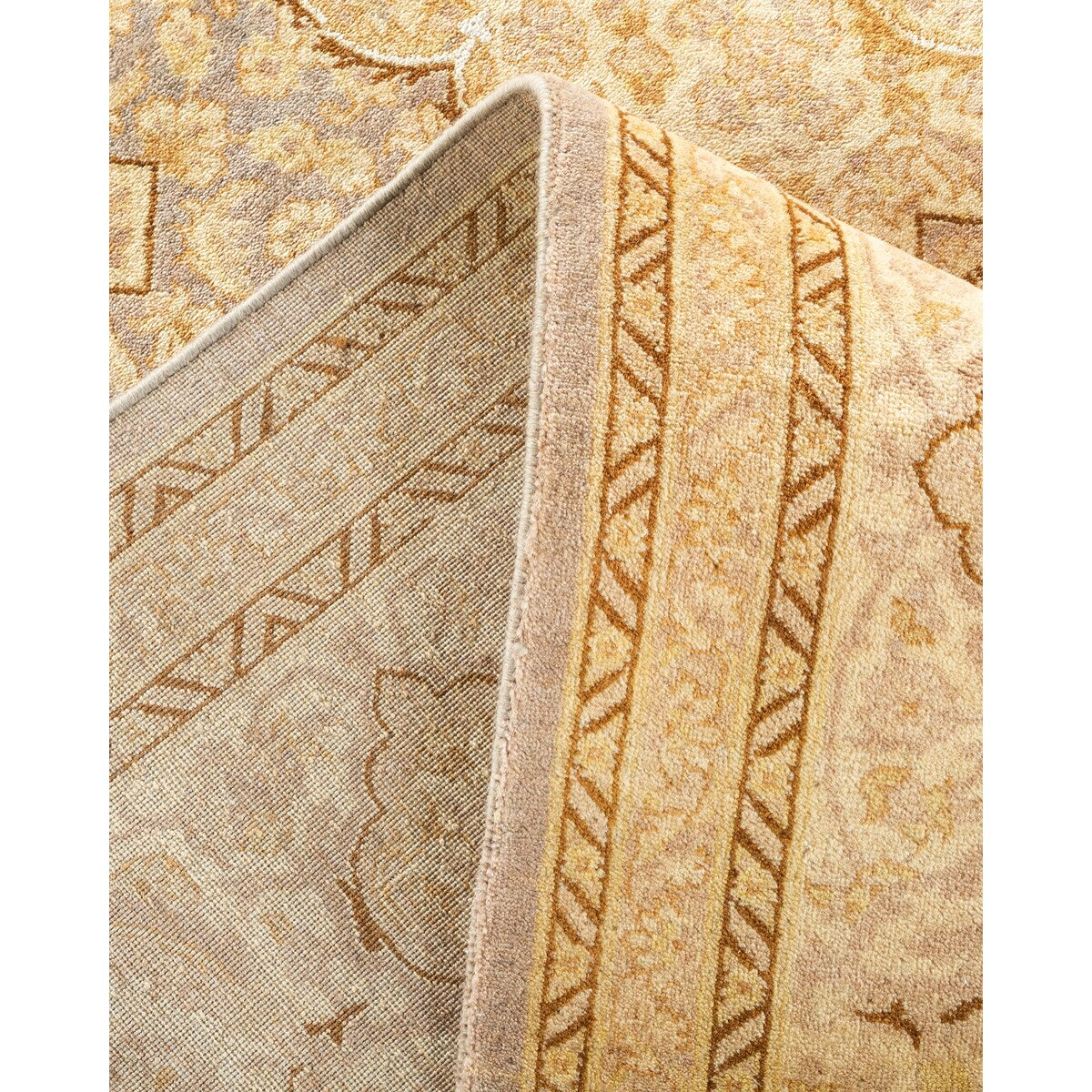 Overton Hand Knotted Wool Vintage Inspired Traditional Mogul Ivory Area Rug - 8 x 10