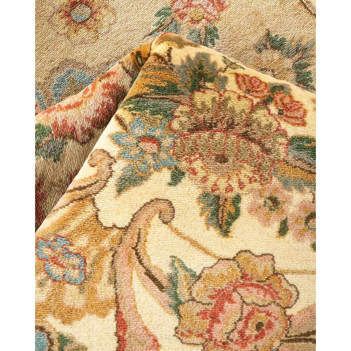 Overton Hand Knotted Wool Vintage Inspired Traditional Mogul Ivory Area Rug - 8 x 10