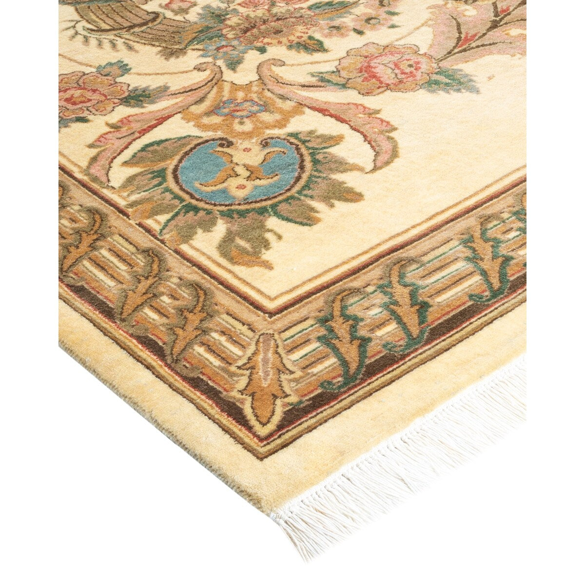 Overton Hand Knotted Wool Vintage Inspired Traditional Mogul Ivory Area Rug - 8 x 10