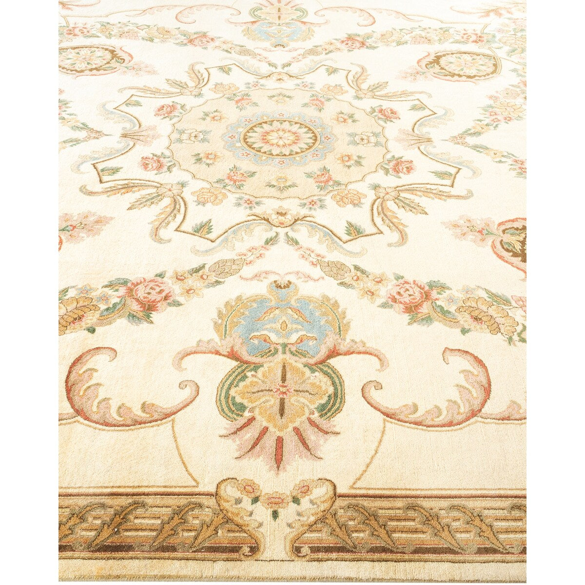 Overton Hand Knotted Wool Vintage Inspired Traditional Mogul Ivory Area Rug - 8 x 10