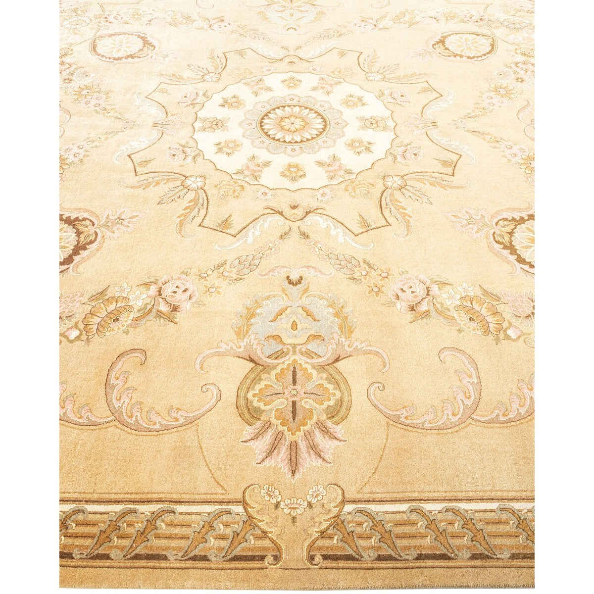 Overton Hand Knotted Wool Vintage Inspired Traditional Mogul Ivory Area Rug - 8 x 10